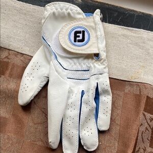 FootJoy Women’s Golf Glove Left Hand White and Blue Size Medium Summer Vacation